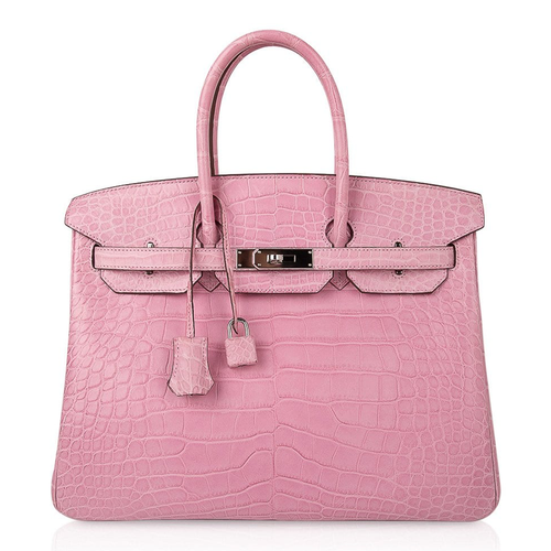 Gentle Bubblegum Pink Matte Scaled Medium Trapezoid Hand Tote With Cool Polished Silvery Twist Lock Hardware And Matching Textured Suspended Metal Padlock Charm